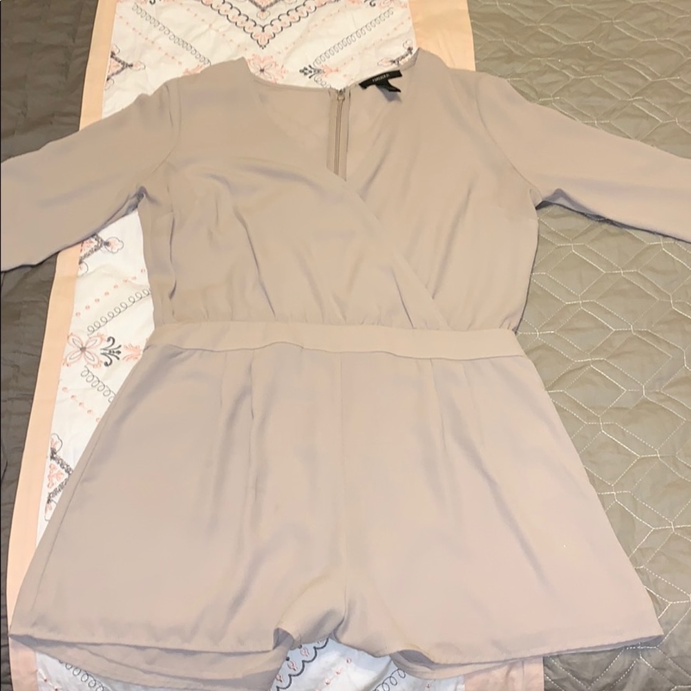 Nude long sleeve romper